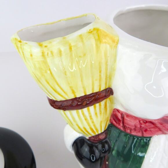 Vintage Rosegarden Dolomite Ceramic Snowman Teapot Pitcher 9" Christmas Decor - Picture 6 of 15